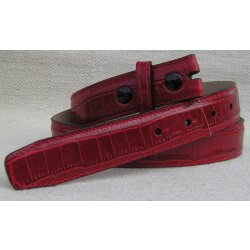 Roter Wechselgürtel in Krokoprägung 3 cm breit Dornschließe 80 cm