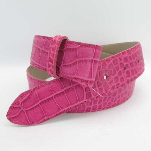 Wechselgürtel pink Krokoprägung  3,5 cm breit Koppelschließe 85 cm