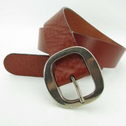 Rindledergürtel 4 cm breit mit ovaler Gürtelschließe grün 75 cm Taillenweite