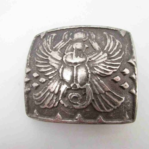 Silberne quadratische Trachtengürtelschließe mit Adler für 4 cm  Gürtel
