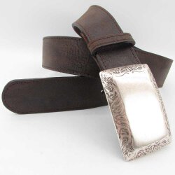 Leder Trachtengürtel 4 cm breit mit Rechteckschließe