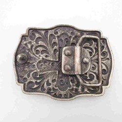 Trachten Gürtelschnalle altsilber 4 cm breit