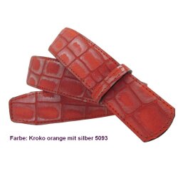Orangefarbener matter Krokowechselgürtel 4 cm breit