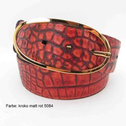 Krokoleder Gürtel 4 cm breit mit Goldschließe