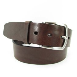 Brauner Herrengürtel mit Silberschnalle 4 cm breit 105 cm Taillenweite