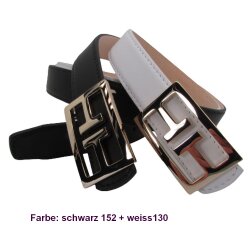 Damengürtel 3 cm breit mit rechteckiger Gürtelschließe