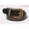 Gürtelschnalle gold mit schwarzen Steinen 4 cm breit altgold