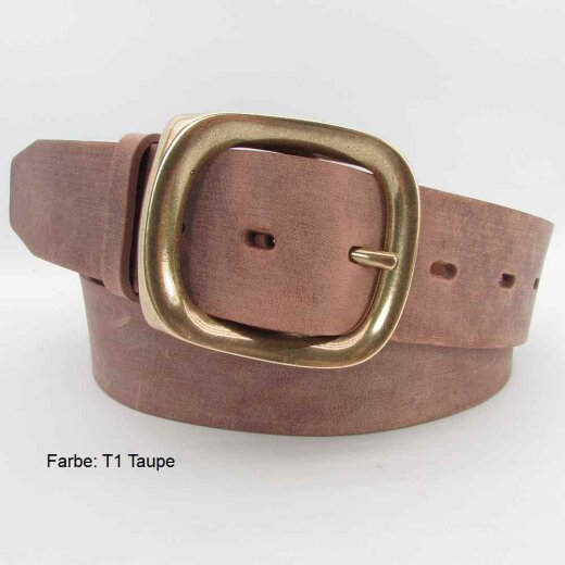 Rindledergürtel  mit messingfarbener Gürtelschließe 4 cm breit