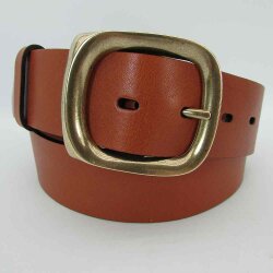 Rindledergürtel  mit messingfarbener Gürtelschließe 4 cm breit