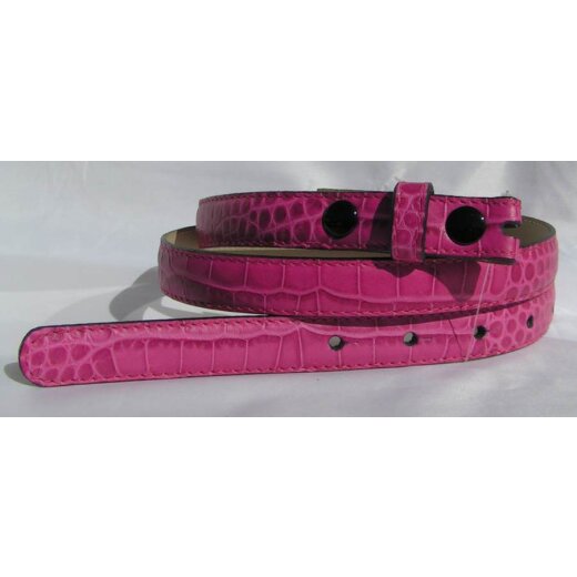 Pinkfarbener Wechselgürtel in Krokoprägung 2 cm breit Koppelschließe 85 cm