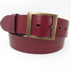 Ledergürtel mit altgoldener eckigen Gürtelschließe 4,5 cm breit