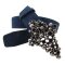 Damen Gürtel 4 cm breit mit silberner Strass Gürtelschließe 110 cm Taillenweite