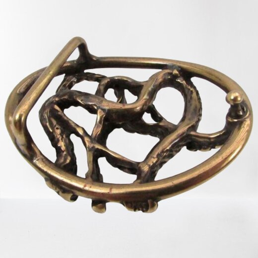 Altgoldene Schlangengürtelschnalle für 4 cm breite Gürtel