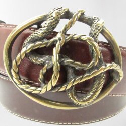 Altgoldene Schlangengürtelschnalle für 4 cm breite Gürtel