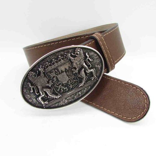 Trachtengürtel 4 cm breit mit silberner ovaler Gürtelschließe