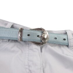 Damengürtel 3 cm breit mit dreiteiliger silber Gürtelschnalle 100