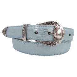 Damengürtel 3 cm breit mit dreiteiliger silber Gürtelschnalle 100