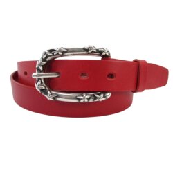 Roter Jeansgürtel 3,5 cm breit 85 cm Taillenweite