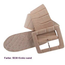 Damen Nappaleder Gürtel 6 cm breit mit überzogener Gürtelschließe 90 cm