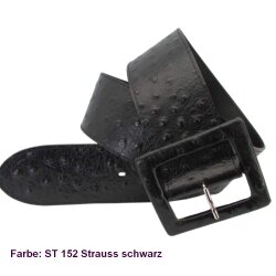 Damen Nappaleder Gürtel 6 cm breit mit überzogener Gürtelschließe 90 cm