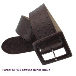 Damen Nappaleder Gürtel 6 cm breit mit überzogener Gürtelschließe 90 cm