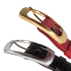Längliche Damengürtelschließe  an 3 cm breiten Gürtel gold 85 cm Taillenweite