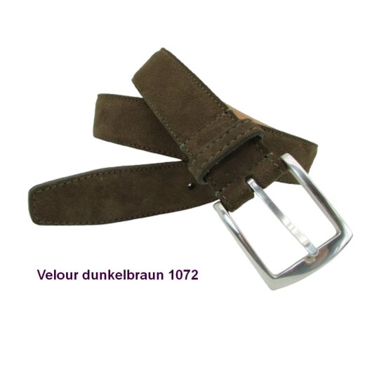 Velourledergürtel 3,5 cm breit mit Silberschließe