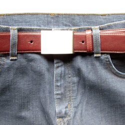 Herren Leder Koppelgürtel mit Silberkoppel 4 cm breit 95 cm