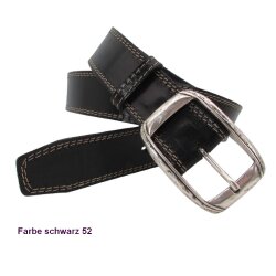 Rindledergürtel mit Doppelnaht 4 cm breit mit altsilberner Gürtelschließe
