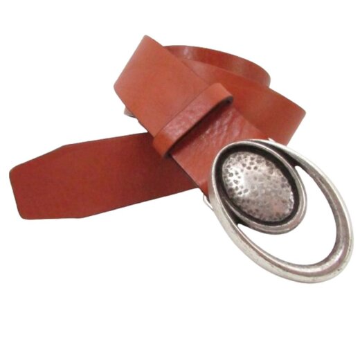 Damengürtel mit ovaler Gürtelschließe in altsilber 4 cm breit