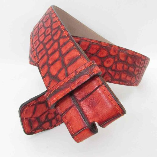 Roter matter Krokowechselgürtel 4 cm breit
