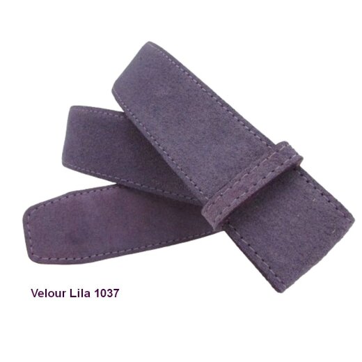 Lila Velourlederwechselgürtel 4 cm breit Koppelschließe 95 cm