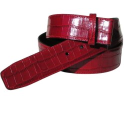 Wechselgürtel rot mit Krokoprägung 4 cm breit Koppelschließe 105 cm Taillenweite