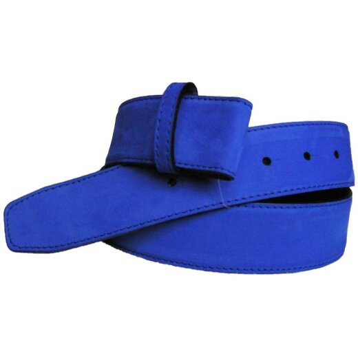 Royalblauer Wechselgürtel 4 cm breit Dornschließe Nappaleder 95 cm