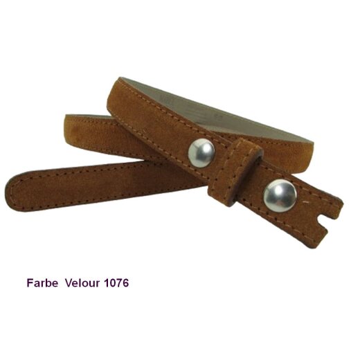Cognacfarbener  Velourleder Wechselgürtel  2 cm breit