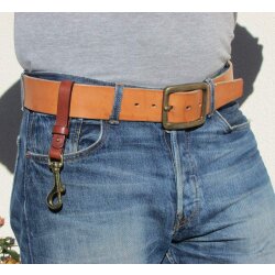 Breiter Jeansgürtel  4,5 cm breit altsilber d.braun 85 cm Taillenweite