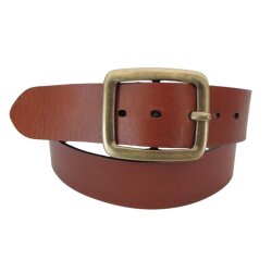 Breiter Jeansgürtel  4,5 cm breit altsilber d.braun 85 cm Taillenweite