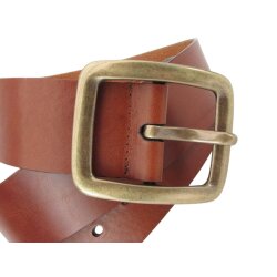 Breiter Jeansgürtel  4,5 cm breit altsilber d.braun 85 cm Taillenweite