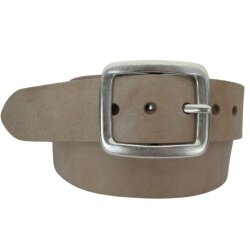 Breiter Jeansgürtel  4,5 cm breit altsilber d.braun 85 cm Taillenweite