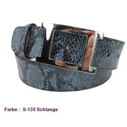 Damen Gürtel 4 cm breit mit Schmuckschließe silber glänzend 90 cm