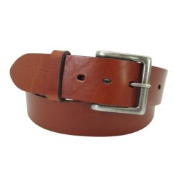 Breiter Jeansgürtel mit Altsilberschnalle 4,5 cm breit d.braun 95 cm