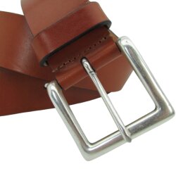 Breiter Jeansgürtel mit Altsilberschnalle 4,5 cm breit d.braun 95 cm