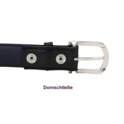 Schwarzer Wechselgürtel für Damen und Herren Kroko 3 cm breit Koppelschließe 100