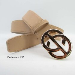 Damengürtel 4 cm breit mit Schmuck Gürtelschließe gold 90 cm Taillenweite