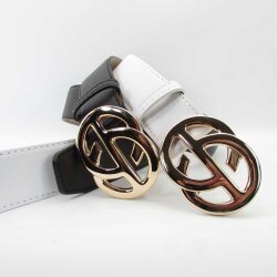 Damengürtel 4 cm breit mit Schmuck Gürtelschließe gold 90 cm Taillenweite