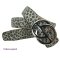 Damengürtel 4 cm breit mit Schmuck Gürtelschließe gold 90 cm Taillenweite