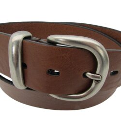 Jeansgürtel mit matter Silberschnalle 4 cm breit