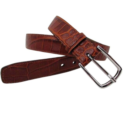 Gürtel 3 cm breit mit halbrunder Gürtelschnalle 80 cm