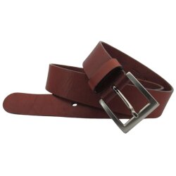 Herren Rindleder Gürtel 4 cm breit bordeaux silber 100 cm