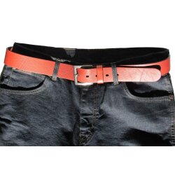 Herren Rindleder Gürtel 4 cm breit bordeaux silber 100 cm